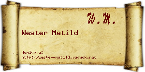 Wester Matild névjegykártya